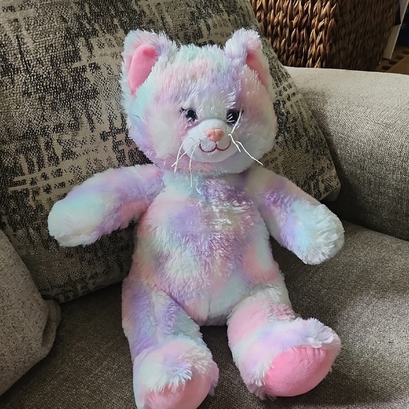 Build-A-Bear Cat Pink and Purple Stuffed Animal Plush - Picture 10 of 13